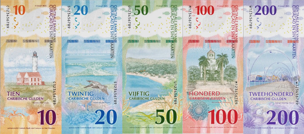 (573) ** PNew (PN1-5) Curacao - 1-200 Gulden (2025) (5 Notes)